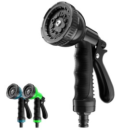 Sprinkler Nozzle, 10 Modes Switching, Hose Head, Compatible with High Water Pressure, Can Be Used for Gardening and Car Washing, Freezing Design, Leak Proof, Black