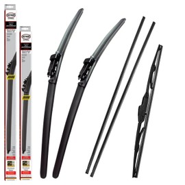 All Season Front Wiper Blades With Extra Refill Rubber And Direct Fit Rear Wiper Fits Vauxhall Corsa 2015-2019 HAS2616PT12J