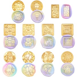 ANZOBEN Sealing Stamp Head, Set of 11, Sealing Wax, 3D Shape, Alloy, Cute, Animals, Letters, Seals, Envelopes, Dedicated Head, Retro Style, For Weddings, DIY Use, One Point (Moe Moe Pets)