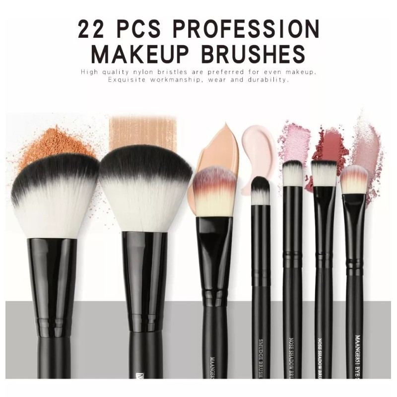 Maange Brochas De Maquillaje Professional,22 Piezas Set De Brochas Color