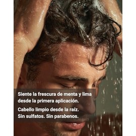 noryn Shampoo para Hombres 480 ml Fórmula Natural, Prevención de Caída y Canas. Mandarina y Bergamota.                                                