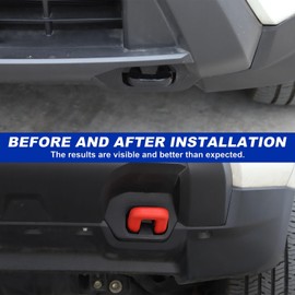 Car Front Bumper Tow Hook Cover Compatible with Nisan Frontier 2022-2025,Rubber Front Bumper Trailer Hitch Protector Cover Accessories (Red)