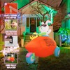 InfleasJoiy 8FT Bunny Driving Easter Inflatable Decoration with Built-in LED