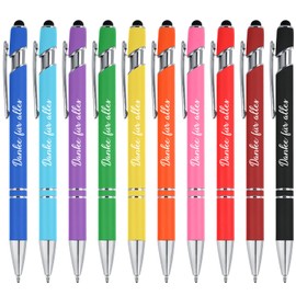 Tenare Pack of 20 Thank You Ballpoint Pens Thank You for Everything Retractable Ballpoint Pen with Engraving Metal Quotes Pen Farewell Gift with Touch Pen for Teachers Employees Colleagues Office