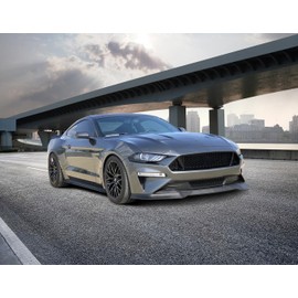 IKON MOTORSPORTS Side Skirts Extension Compatible with 2015-2023 Ford Mustang R Style PP Textured Black Rocker Panel Splitter Side Underbody Spoiler