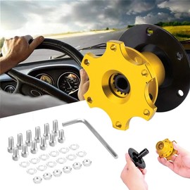 Hlyjoon Steering Wheel Quick Release Universal Quick Release Steering Wheel Hub Adapter Car Steering Wheel Quick Release Adapter Car Sports Steering Wheel Release Hub Adapter 8 cm / 3.15 Inch