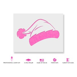 Santa Hat Stencil - Reusable Christmas Stencil for Crafting