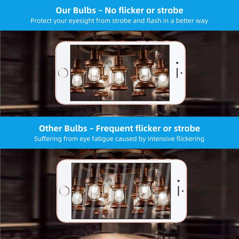 4-Pack Vintage 8W ST64 LED Edison Light Bulbs 100W Equivalent,