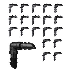 BEADNOVA Drip Irrigation Parts 20 Pcs 1/4 Inch Barbed Elbow Couplings Drip Irrigation Fittings Drip Line Connectors for 1/4 Inch Irrigation Tubing Garden Watering System (20pcs)