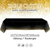 EDLMKM Black and Gold Party Tablecloth Plastic Tablecloth, Party Table