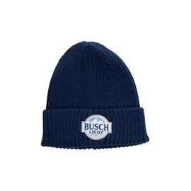 Busch Light Mountain Logo Heavy Ribbed Roll Up Beanie - Navy