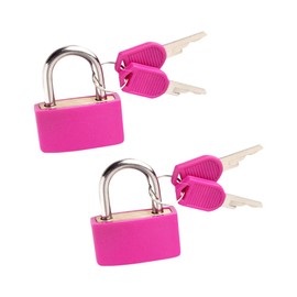 2 Pcs 42mm Large Padlocks with Keys Gym Locker Lock Heavy Duty Copper Locks Suitcase Luggage Locks Backpack Locks Hot Pink