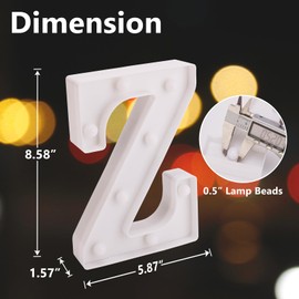 TRONSBOO LED Marquee Sign Light Up Letters, Alphabet Light Up Letters Sign, Battery Powered LED Letter Lights for Night Light, Wedding, Birthday, Party, Christmas or Home Decor (Letter Z)