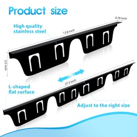 NomNest 2 Pcs Stainless Steel Stove Gap Covers, Stove Gap Filler, Guard for Gas Stoves, Length 13.8" to 27.5", Width 0.78", Crumb Catcher for Stove, Stove Top, Counter, oven, Heat Resistant Filler Guard