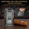 KEJIAR Cigar Lighter, Double Jet Torch Lighter, Built-in Punch, Double