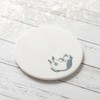 &NE NRS-116-HN Neko Ceramic Diatomaceous Earth Coaster, White, 1 Piece,