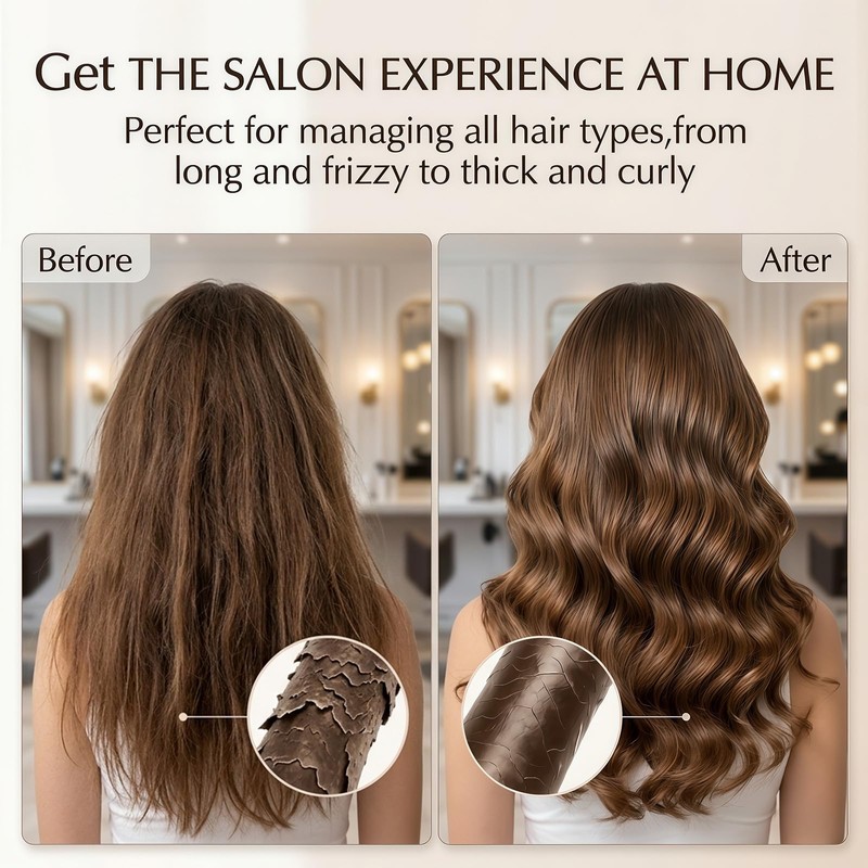 Round Brush,Hair Brush with Boar Bristles,Nano Thermal Ceramic & Ionic