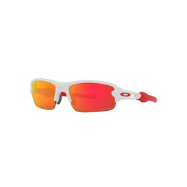 Oakley Youth Unisex Kids OJ9008 Flak XXS Square Sunglasses, Matte White/Prizm Ruby, 58 mm
