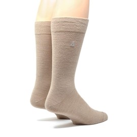 WARRIOR ALPACA SOCKS - Men's Alpaca Wool Trouser Socks - Lightweight, Hosiery Style Socks with Moisture & Odor Control, Sand Large