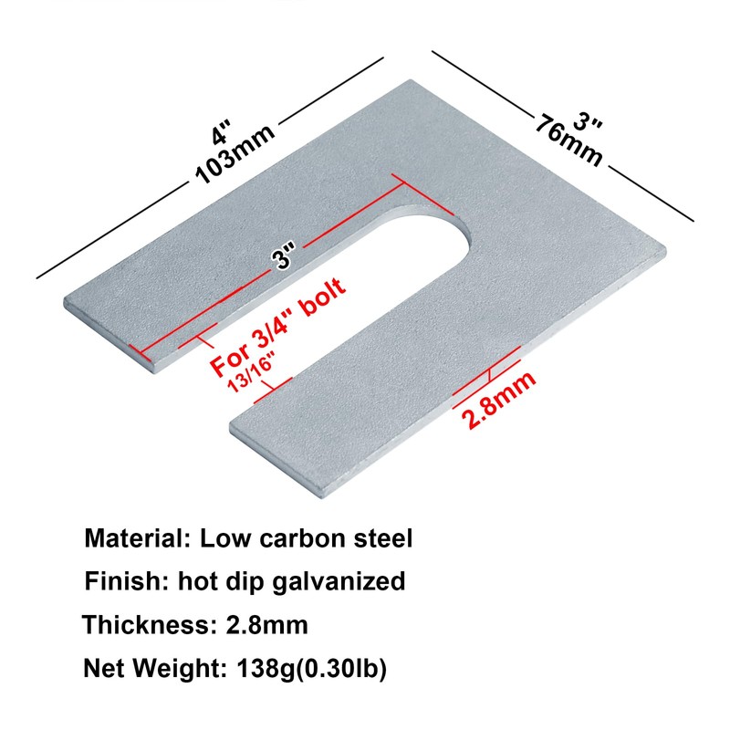 Fanmao 8 Pack 4" x 3" Steel Metal Horseshoe Shim
