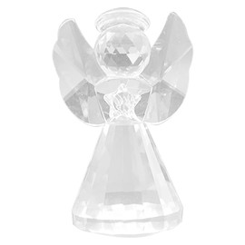 Crystal Angel Figurine Decor, Glass -Angel Statue Figurines Collectibles, Pretty Angel Ornament Gifts for Women