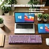 Hnjugfe Purple Retro Typewriter Keyboard, 104 Keys Wired USB with