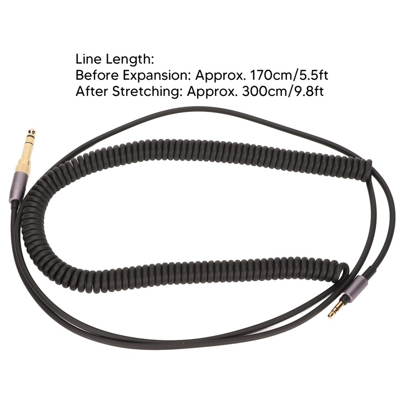 3.5mm Sound Spring Cable Retractable 9.8ft Plug and Play 3.5mm