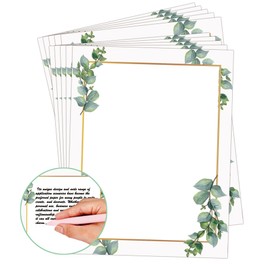 50 Pcs Greenery Letterhead Paper Indie Eucalyptus Leaf Morning Mist Letterhead Leaf Theme Wedding Elegant Writing Paper Stationery Great Occasion Celebration Green Leaf Printed Sheets