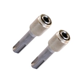 Pack of 2 SDS Plus Adaptor 6.35 mm, Hex Shank Drill Holder Converter, Silver Bit Holder for Impact Drill, Earth Drill, Deep Ground Spike, Perfect for Industrial Applications, DIY Projects