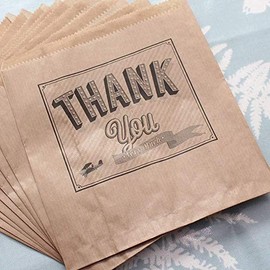 Luck and Luck Kraft Brown 'Thank you Very Much' Paper Bag x 10 - Wedding