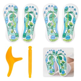 Reflexology Socks Set, 2 Pairs of Foot Reflexology Socks with Massage Stick, for Easy Foot Reflexology Massage at Home, Reflexology Socks for Men and Women (German)