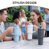 Vacuum Insulated Tumbler with Handle and Straw 40oz - Gray