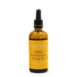 Mamba Mammas Baby Sunflower Body Oil | 100% Pure Organic & Cold-Pressed 50ml | for Newborn Babies | Suitable for Dry, Peeling or Cracked Skin | Soothes and Hydrates Newborn Skin