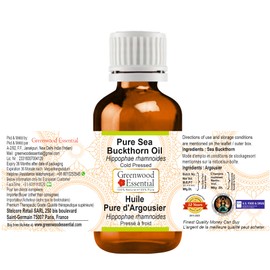 Greenwood Essential Pure Sea Buckthorn Oil (Hippophae rhamnoides) Cold Pressed Natural Therapeutic Grade 10ml (0.33 oz)