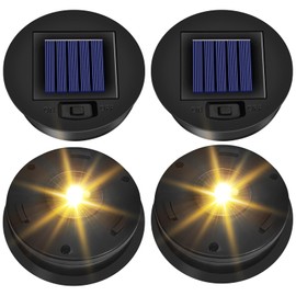 4 Pack Solar Lights Replacement Top (Top Size 3.3inch, Bottom Size 2.91 inch) Solar Lantern Light Lids, Waterproof Replacement Parts for Outdoor Lanterns (Warm White)