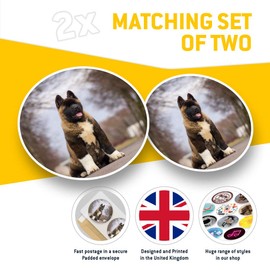 2 x 30cmVinyl Stickers - Large American Akita Puppy Dog Decals for Car Van Luggage Scrap Book Fridge #15711