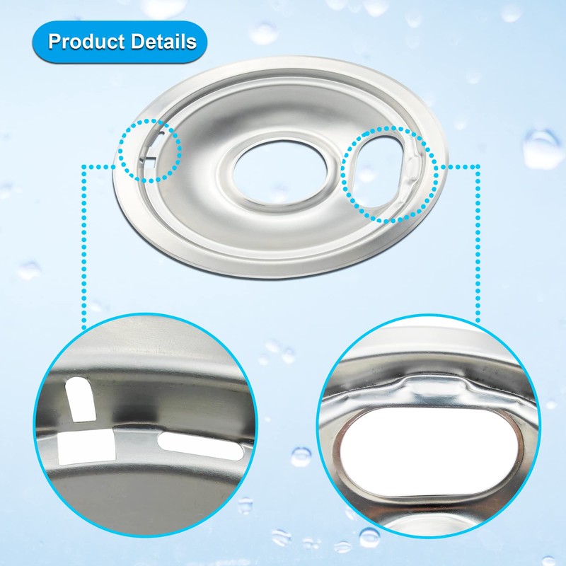 Drip Pan Electric Stove Burner Covers for Whirlpool W10278125 W10196405