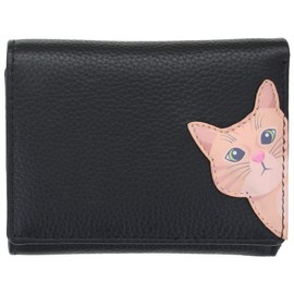Mala Leather Cleo The Cat Collection Small Leather Purse RFID Blocking 3533_50 Black