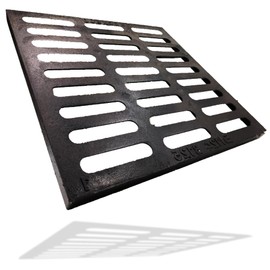 DuuMuut Cast Iron Drain Grate, 20x20 Outdoor Drain Cover, B Class Sewer Grate, Durable Heavy Duty Channel Grate, Black Square Drainage Grate for Driveway, Concrete, Yard, Garage (19.7x19.7)