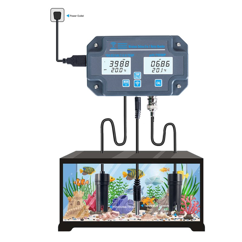 Water Quality Tester 6 in 1 WiFi Online PH TDS