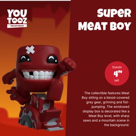 Youtooz Meat Boy Super Meat Boy 4", Super Meat Boy Vinyl Figure, Collectible Super Meat Boy from Meat Boy by Youtooz Meat Boy Collection