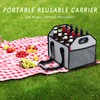 LUILANC Bottle Wine Carrier Collapsible 12 Bottle Storage Box Reusable