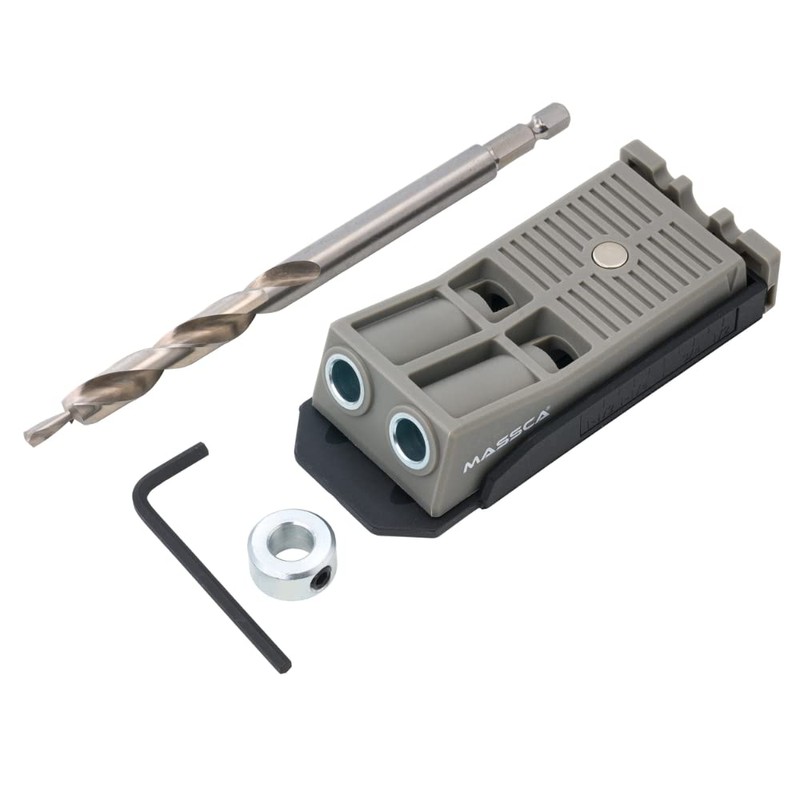 Massca Twin Pocket Hole Jig Kit – Adjustable & Easy