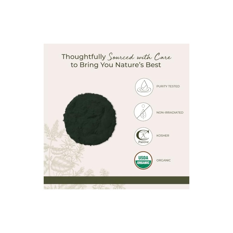 Starwest Botanicals Certified Organic Spirulina Powder, 1 Pound Bulk Bag