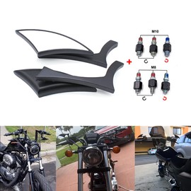 Universal 8mm/10mm Motorcycle Spear Blade Rear View Side Mirrors Honda Suzuki Kawasaki Yamaha Scooter Chopper Cruiser Street Bike Sports