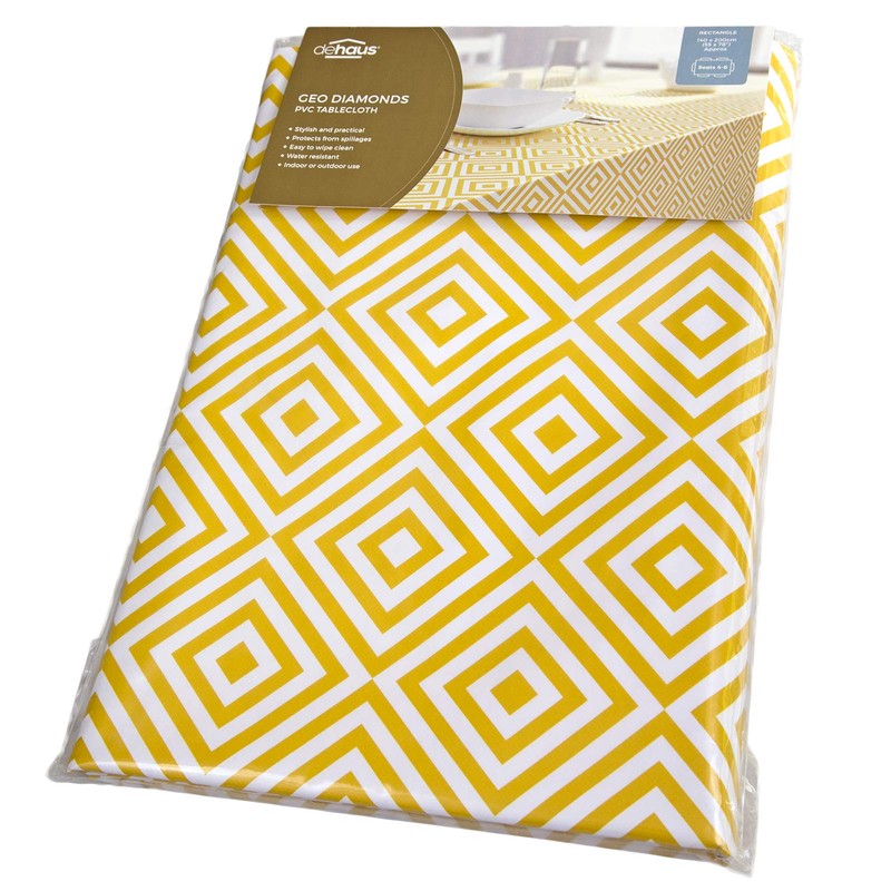 Dehaus® Wipe Clean Table Cloth - Ochre Geo Diamond -