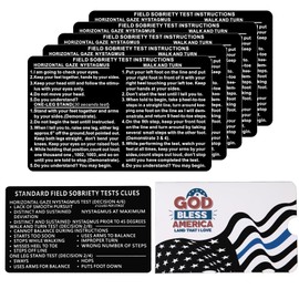 5PCS Black Metal SFST Card Law Enforcement Officers Police Standardized Field Sobriety Test Clues Card, Laser Engraved DWI NHTSA HGN SFST/HGN Instruction