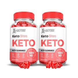 Justified Laboratories (2 Pack Keto Bites Keto ACV Gummies 1000MG Keto Bites Keto Gummies Apple Cider Vinegar Formulated with Pomegranate Beet Juice Powder B12 Vegan Non GMO 120 Gummys