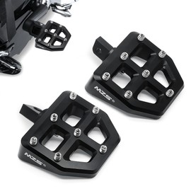MZS Motorcycle Foot Pegs, Touring Wide Fat Footpegs Front Pedal Rear Male Rest CNC Black Compatible with Sportster Softail Dyna Electra Street Glide Road King Vrod Fatboy Boy Bob Iron 883 XL