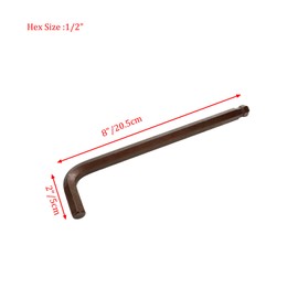 Rannb 1/2" Hex Key Wrench Extra Long 8-inch Length L Shaped Ball End Allen Wrench